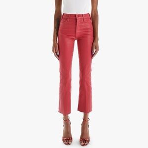 Mother The Hustler Ankle Fray Never A Dull Moment New Years Red Jeans Size 28